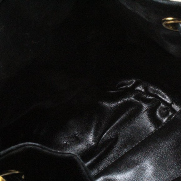 Authentic Salvatore Ferragamo Vara Suede Black Bow Drawstring Purse Handbag - Picture 16 of 16